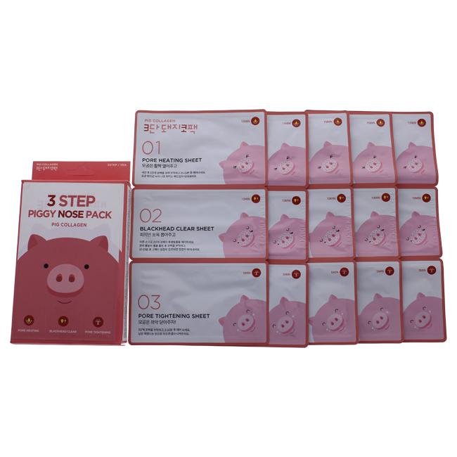 Pig Collagen 3 Step Nose Pack By Flower For Women - 5 Pc Treatme