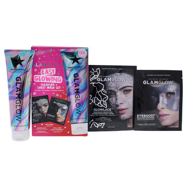 Easy Glowing Cleanser Plus Sheet Mask Set By Glamglow For Women 